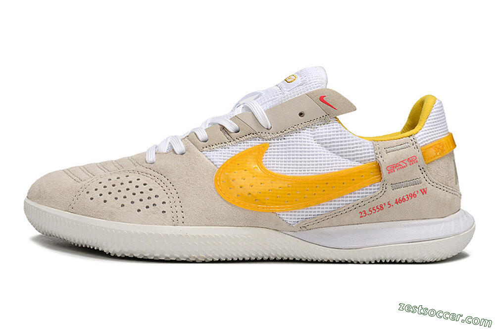 Nike Street Gato IC Low-Tops Soccer Shoes - Beige/Yellow/White 2