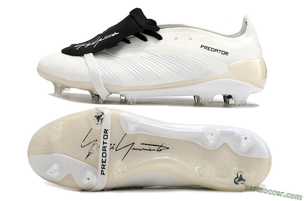 Adidas Predator Elite Foldover Tongue FG Low-Tops Soccer Cleats - Beige/Black/White 1