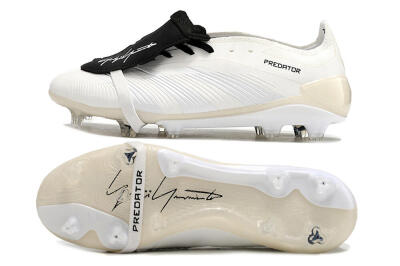 Adidas Predator Elite Foldover Tongue FG Low-Tops Soccer Cleats - Beige/Black/White