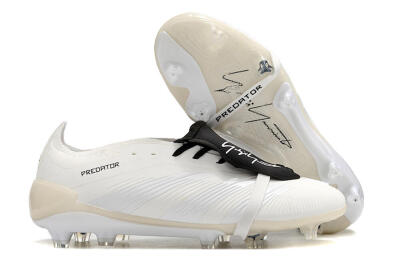 Adidas Predator Elite Foldover Tongue FG Low-Tops Soccer Cleats - Beige/Black/White