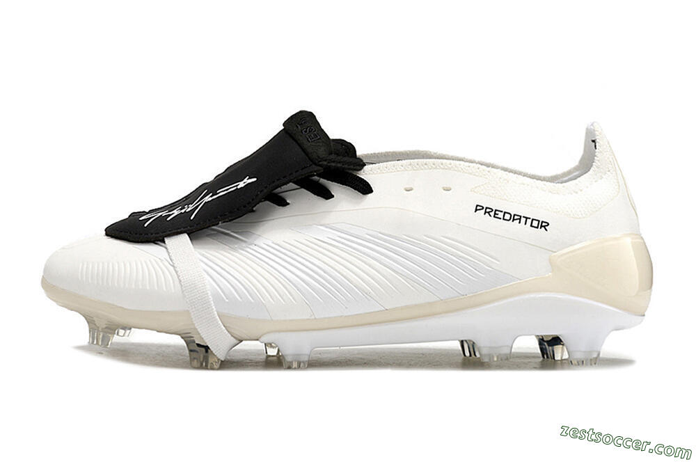 Adidas Predator Elite Foldover Tongue FG Low-Tops Soccer Cleats - Beige/Black/White 2