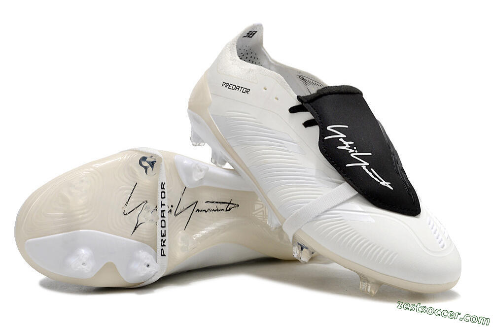 Adidas Predator Elite Foldover Tongue FG Low-Tops Soccer Cleats - Beige/Black/White 3