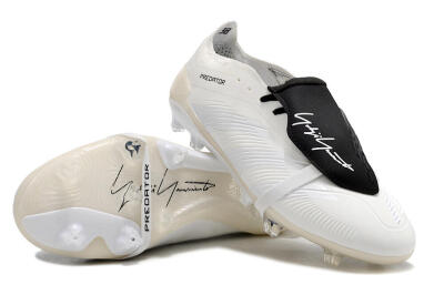 Adidas Predator Elite Foldover Tongue FG Low-Tops Soccer Cleats - Beige/Black/White