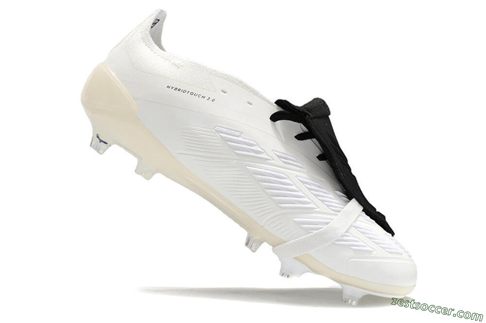 Adidas Predator Elite Foldover Tongue FG Low-Tops Soccer Cleats - Beige/Black/White 4