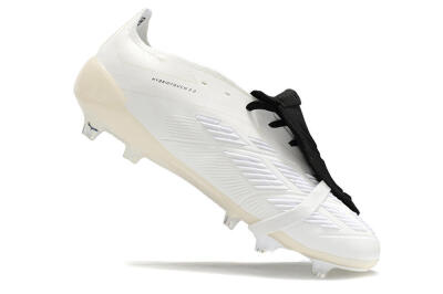 Adidas Predator Elite Foldover Tongue FG Low-Tops Soccer Cleats - Beige/Black/White