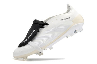 Adidas Predator Elite Foldover Tongue FG Low-Tops Soccer Cleats - Beige/Black/White
