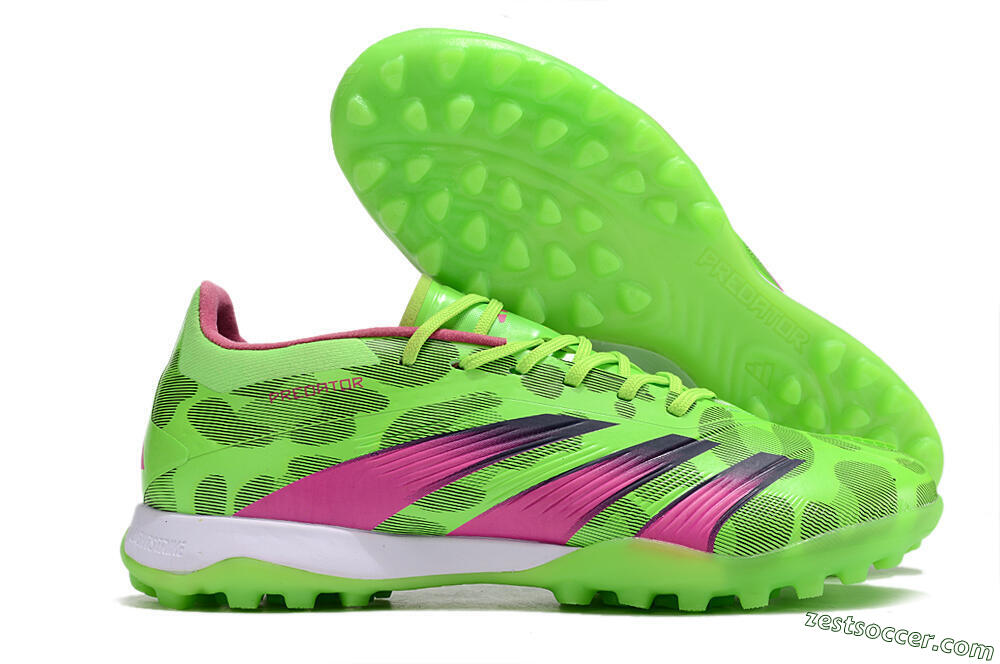 Adidas Predator Elite TF Low-Tops Soccer Shoes - Green/Purple/Pink 0