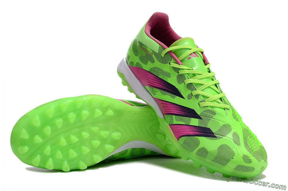 Adidas Predator Elite TF Low-Tops Soccer Shoes - Green/Purple/Pink 3