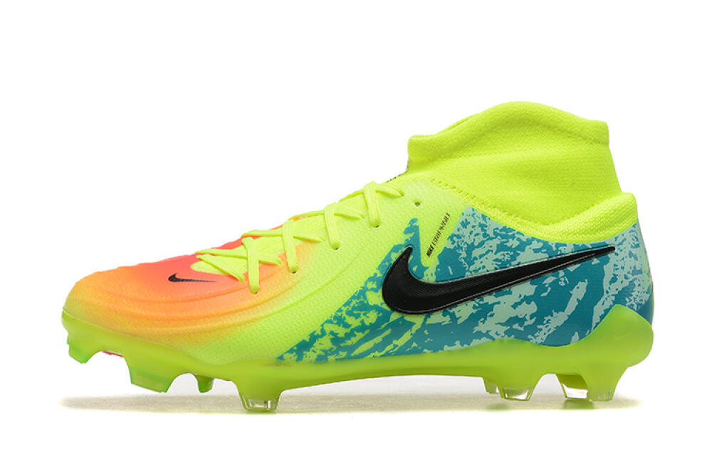 Nike Phantom Luna Elite NU FG High-Tops Soccer Cleats - Yellow/Orange/Black 2
