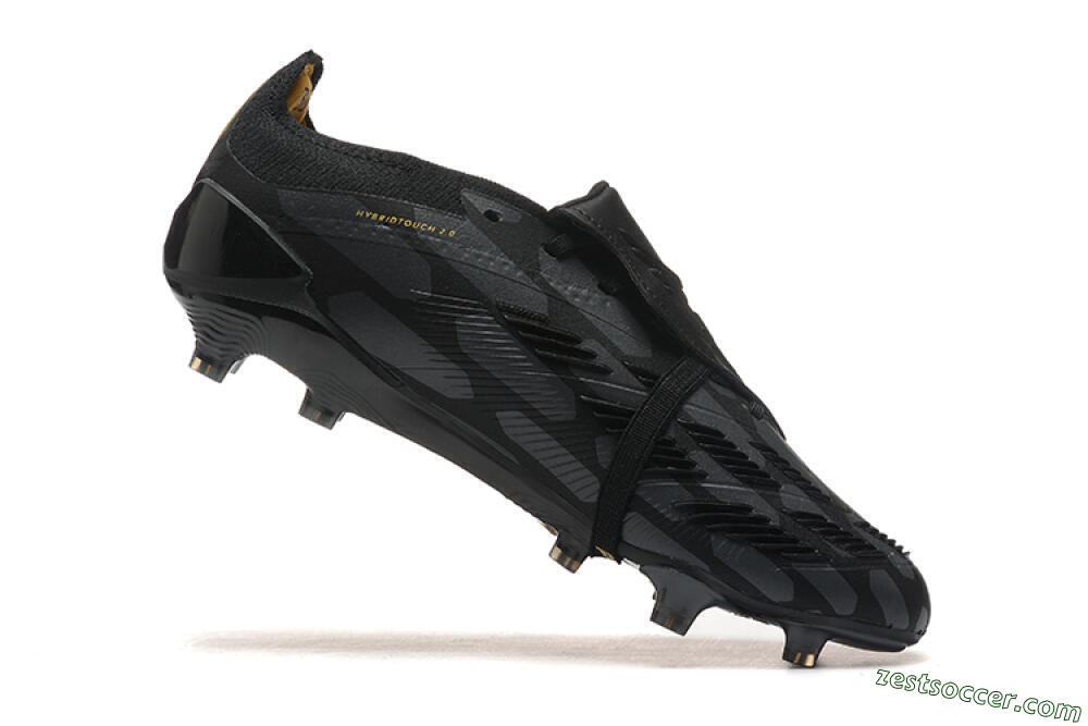 Adidas Predator Elite Foldover Tongue FG Low-Tops Soccer Cleats - Black/Gold 8