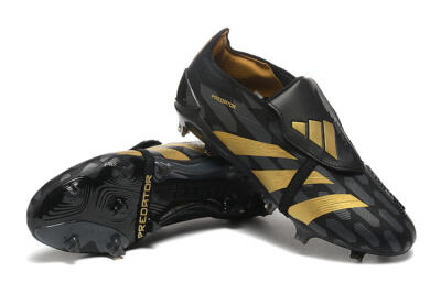 Adidas Predator Elite Foldover Tongue FG Low-Tops Soccer Cleats - Black/Gold
