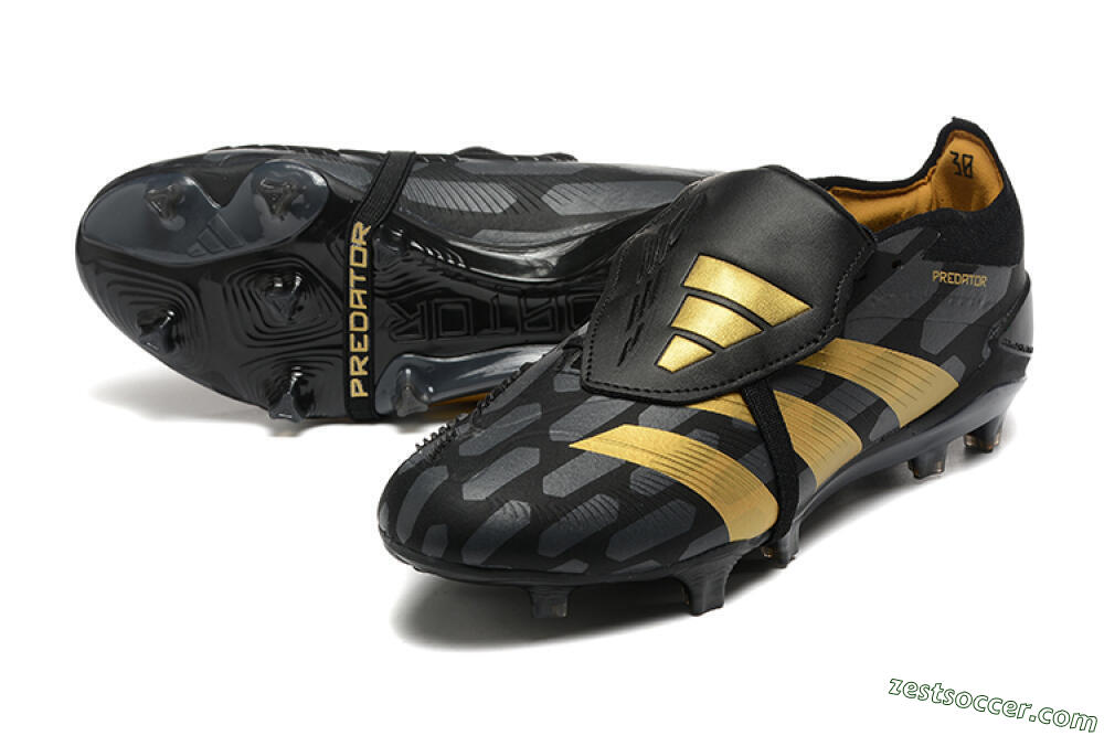 Adidas Predator Elite Foldover Tongue FG Low-Tops Soccer Cleats - Black/Gold 3