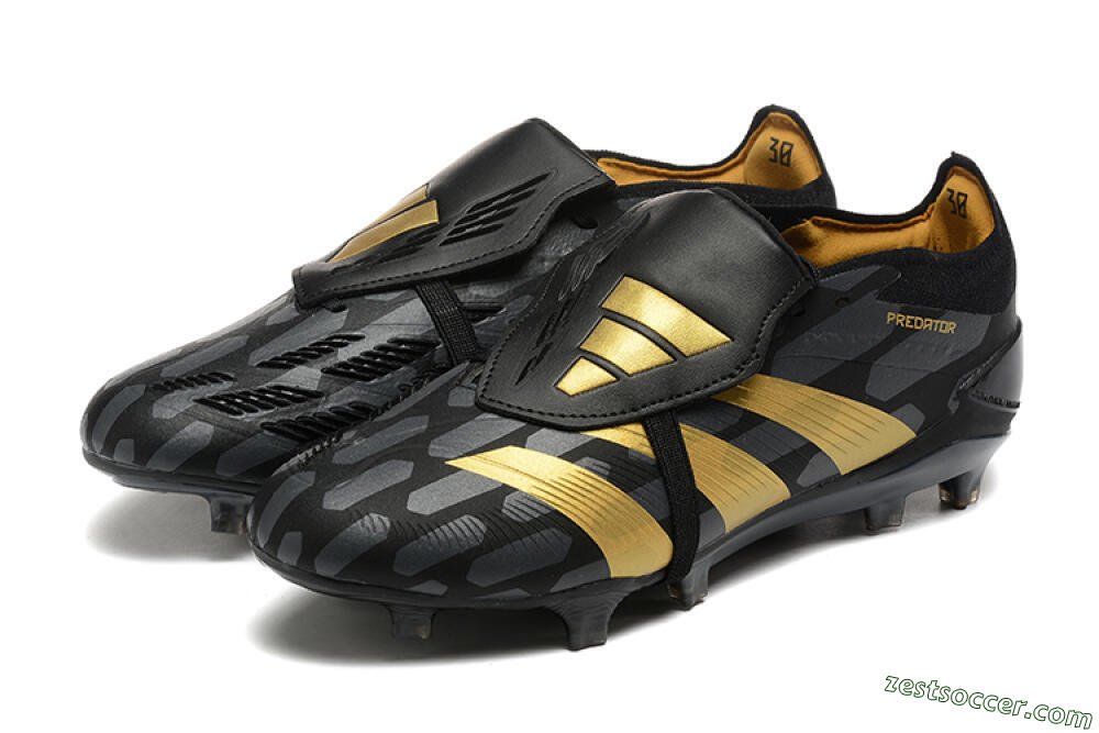 Adidas Predator Elite Foldover Tongue FG Low-Tops Soccer Cleats - Black/Gold 5