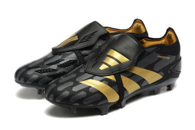 Adidas Predator Elite Foldover Tongue FG Low-Tops Soccer Cleats - Black/Gold