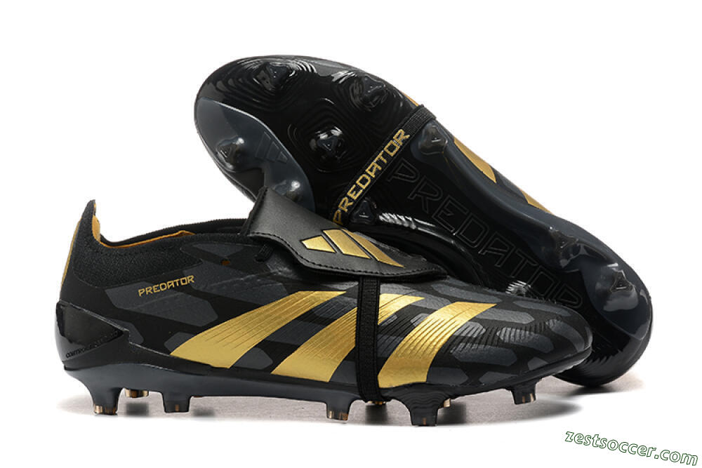 Adidas Predator Elite Foldover Tongue FG Low-Tops Soccer Cleats - Black/Gold 0