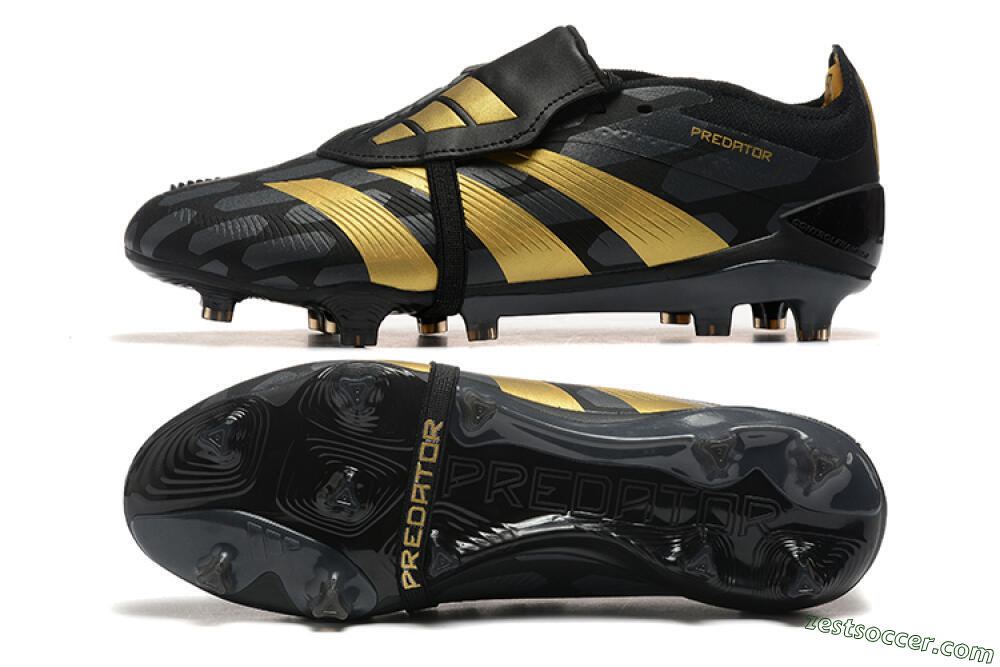 Adidas Predator Elite Foldover Tongue FG Low-Tops Soccer Cleats - Black/Gold 1