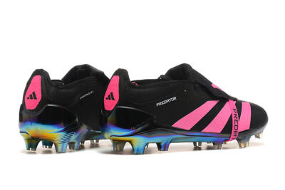 Adidas Predator Elite Foldover Tongue FG Low-Tops Soccer Cleats - Black/Pink