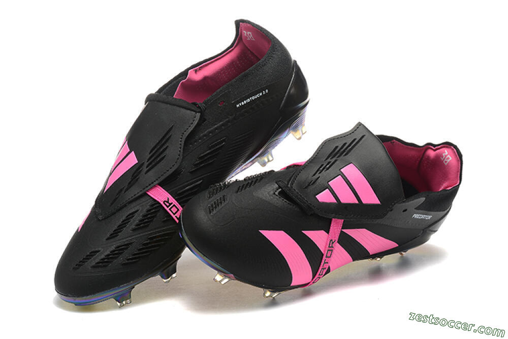 Adidas Predator Elite Foldover Tongue FG Low-Tops Soccer Cleats - Black/Pink 6