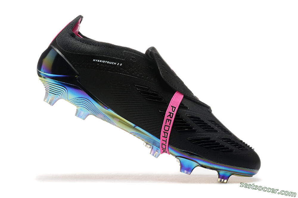 Adidas Predator Elite Foldover Tongue FG Low-Tops Soccer Cleats - Black/Pink 7