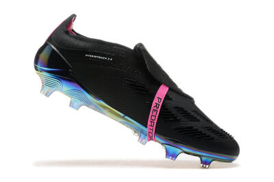Adidas Predator Elite Foldover Tongue FG Low-Tops Soccer Cleats - Black/Pink