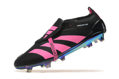 Adidas Predator Elite Foldover Tongue FG Low-Tops Soccer Cleats - Black/Pink