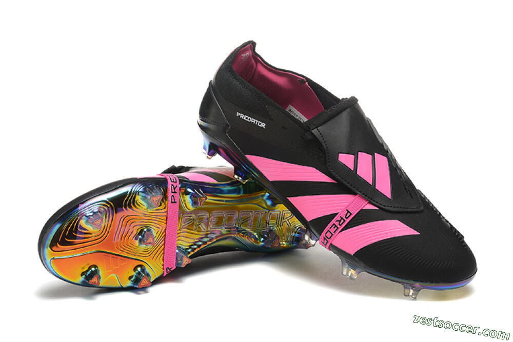 Adidas Predator Elite Foldover Tongue FG Low-Tops Soccer Cleats - Black/Pink 4