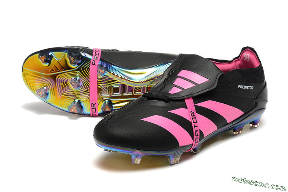 Adidas Predator Elite Foldover Tongue FG Low-Tops Soccer Cleats - Black/Pink 3