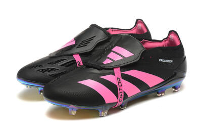 Adidas Predator Elite Foldover Tongue FG Low-Tops Soccer Cleats - Black/Pink
