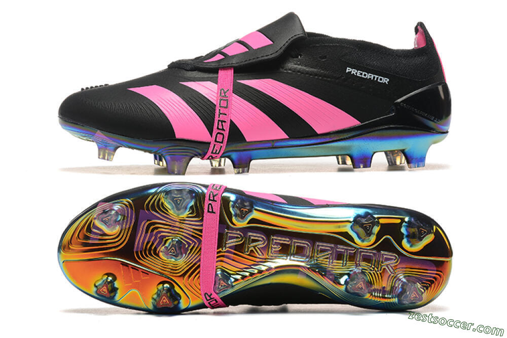 Adidas Predator Elite Foldover Tongue FG Low-Tops Soccer Cleats - Black/Pink 1