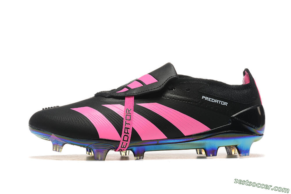 Adidas Predator Elite Foldover Tongue FG Low-Tops Soccer Cleats - Black/Pink 2
