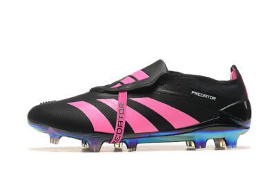 Adidas Predator Elite Foldover Tongue FG Low-Tops Soccer Cleats - Black/Pink