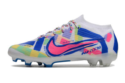 Nike Air Zoom Mercurial Vapor 15 Elite FG Low-Tops Soccer Cleats - White/Rainbow