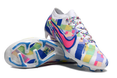 Nike Air Zoom Mercurial Vapor 15 Elite FG Low-Tops Soccer Cleats - White/Rainbow
