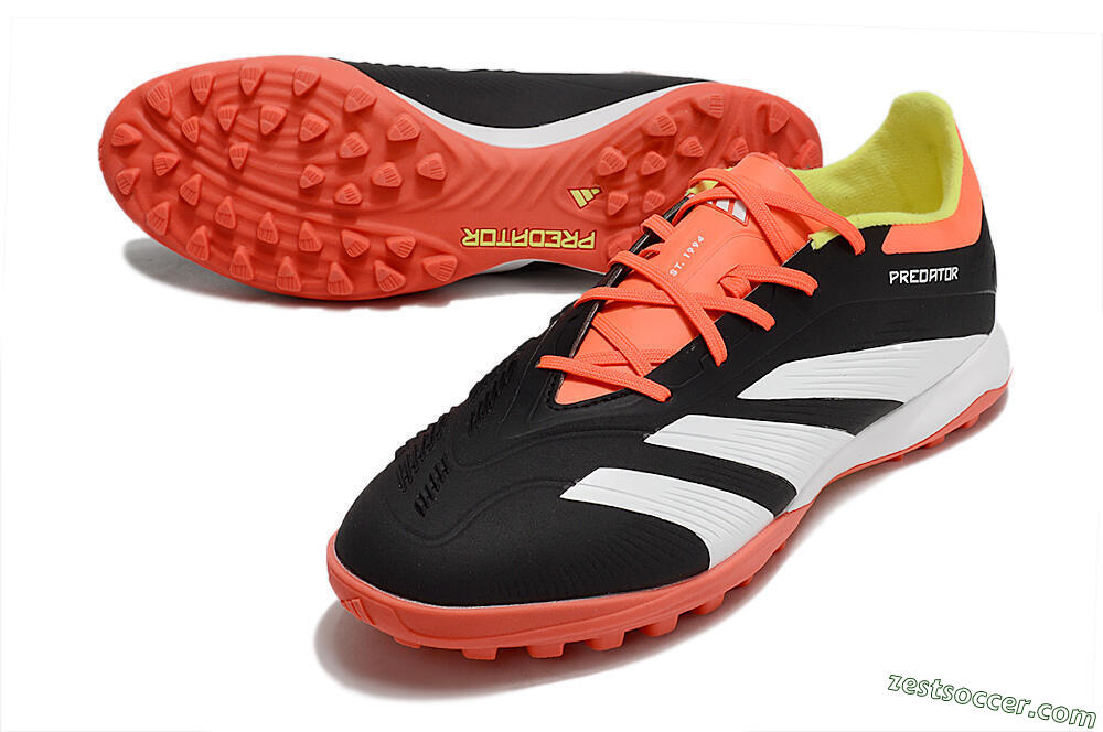 Adidas Predator 24 Elite TF Low-Tops Soccer Shoes - Black/White/Orange 3