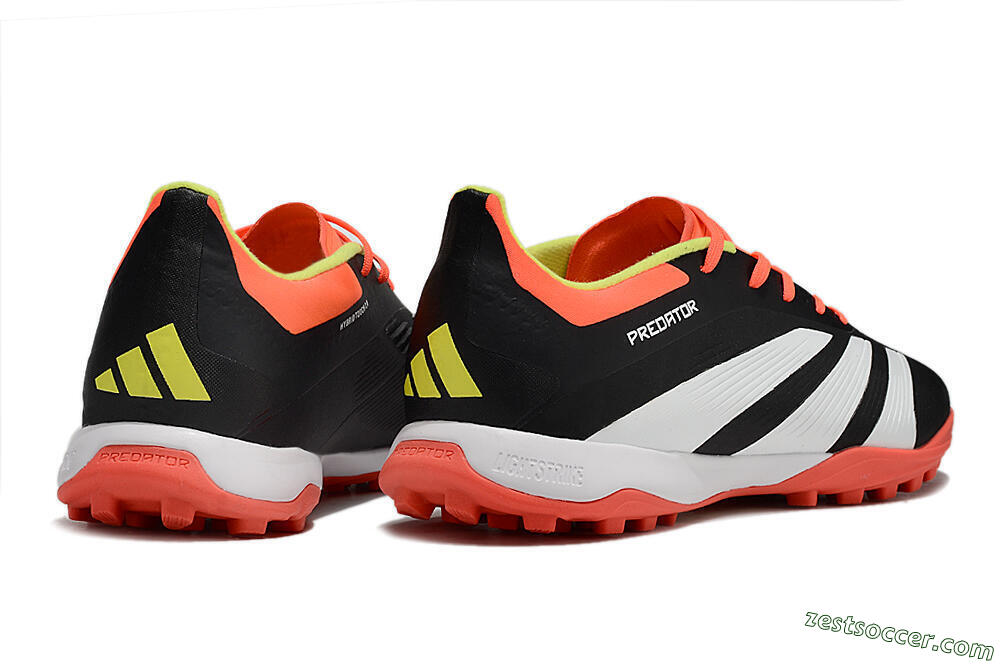 Adidas Predator 24 Elite TF Low-Tops Soccer Shoes - Black/White/Orange 6
