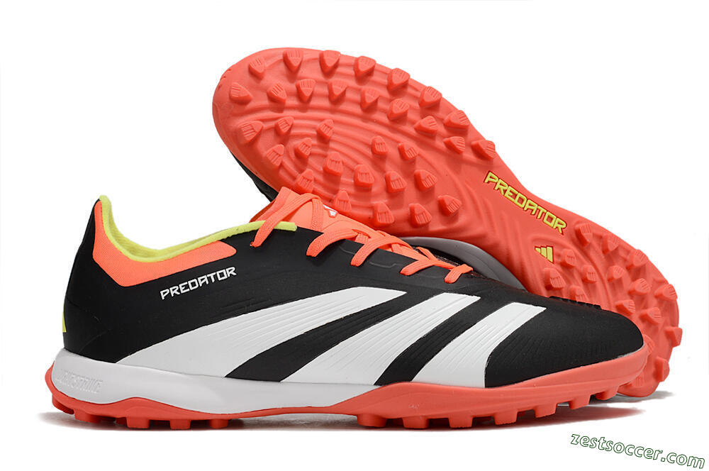 Adidas Predator 24 Elite TF Low-Tops Soccer Shoes - Black/White/Orange 0