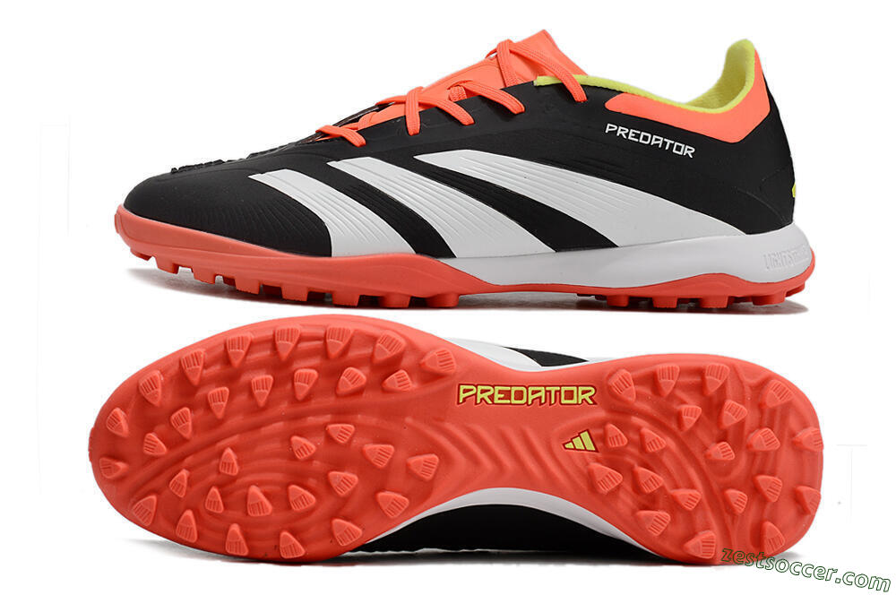 Adidas Predator 24 Elite TF Low-Tops Soccer Shoes - Black/White/Orange 1