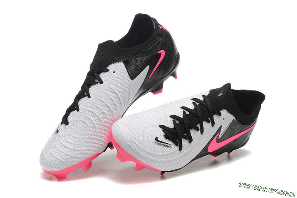 Nike Phantom Luna Elite NU FG Low-Tops Soccer Cleats - White/Black/Pink 6