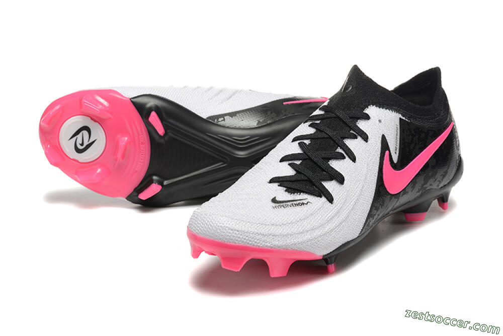 Nike Phantom Luna Elite NU FG Low-Tops Soccer Cleats - White/Black/Pink 3