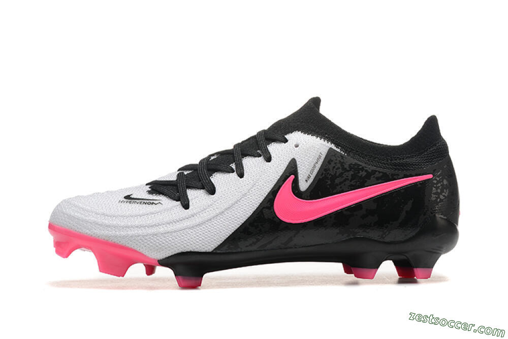 Nike Phantom Luna Elite NU FG Low-Tops Soccer Cleats - White/Black/Pink 2