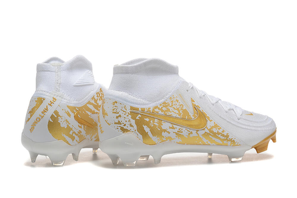 Nike Phantom Luna Elite NU FG High-Tops Soccer Cleats - White/Gold 6