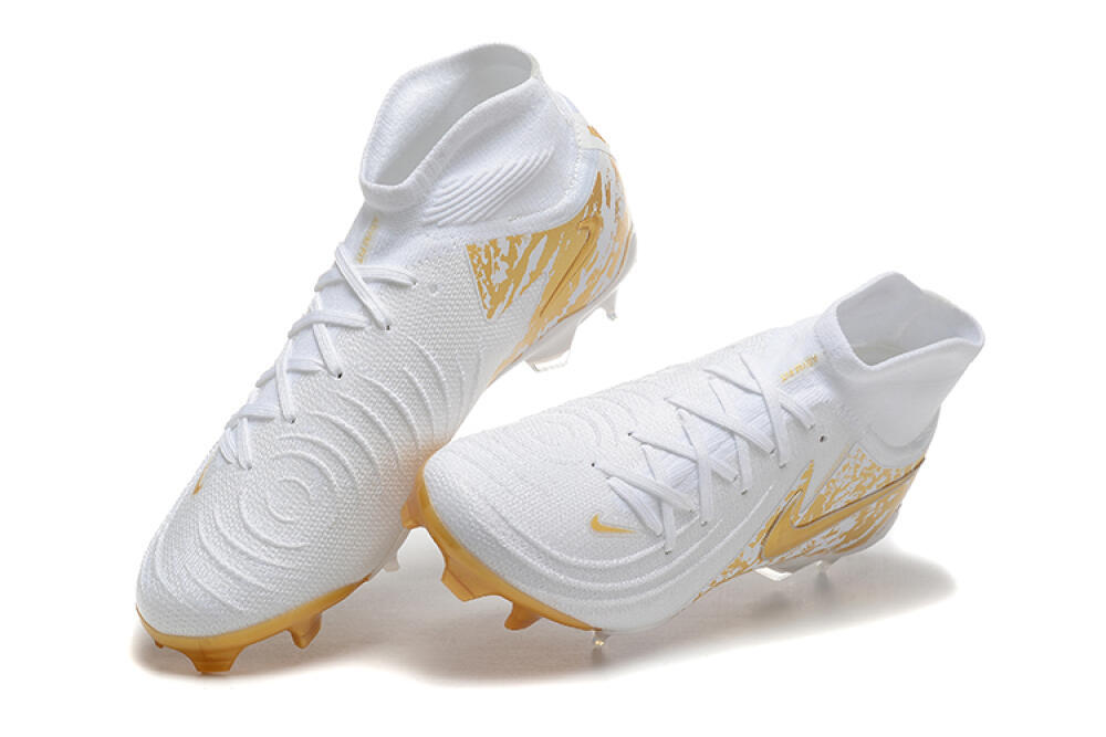Nike Phantom Luna Elite NU FG High-Tops Soccer Cleats - White/Gold 7