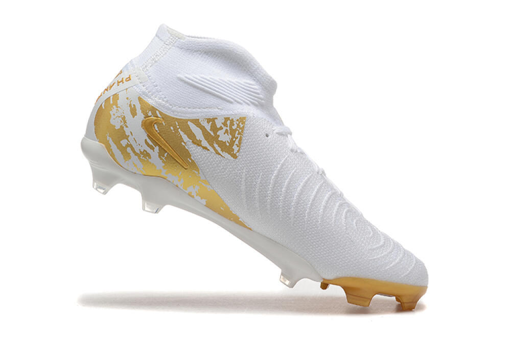 Nike Phantom Luna Elite NU FG High-Tops Soccer Cleats - White/Gold 8