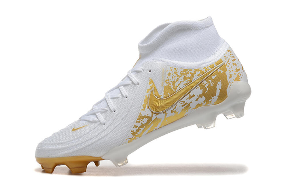 Nike Phantom Luna Elite NU FG High-Tops Soccer Cleats - White/Gold 9