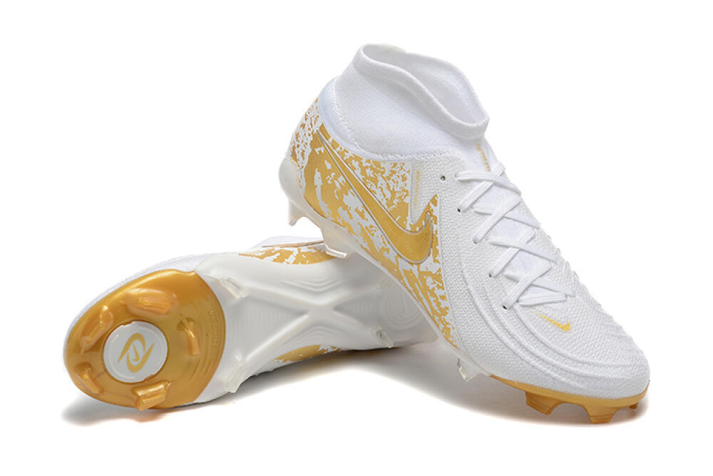 Nike Phantom Luna Elite NU FG High-Tops Soccer Cleats - White/Gold 4