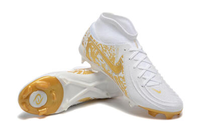 Nike Phantom Luna Elite NU FG High-Tops Soccer Cleats - White/Gold