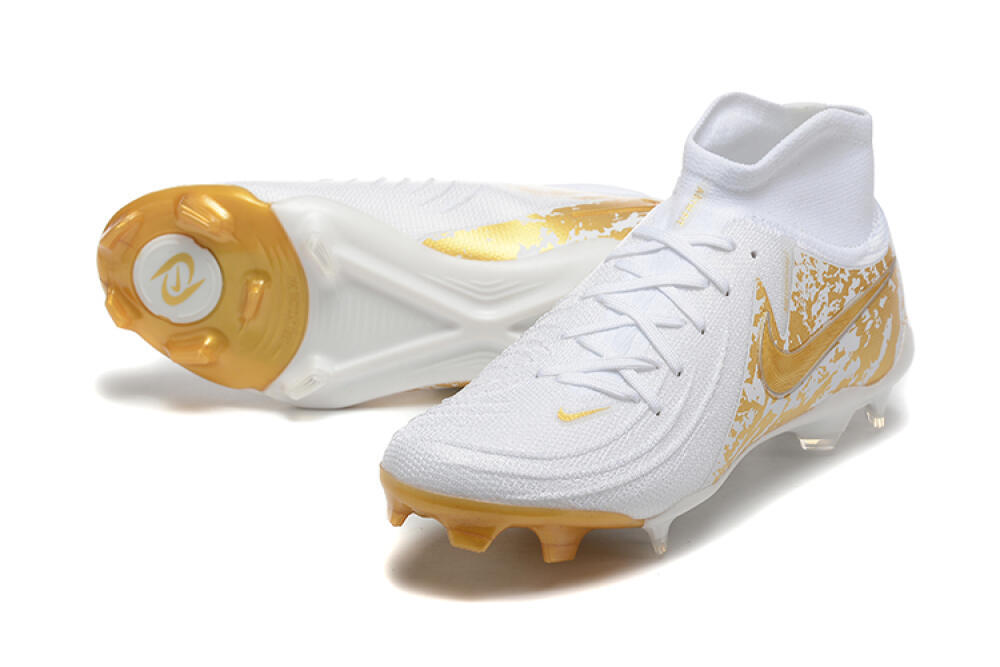 Nike Phantom Luna Elite NU FG High-Tops Soccer Cleats - White/Gold 3
