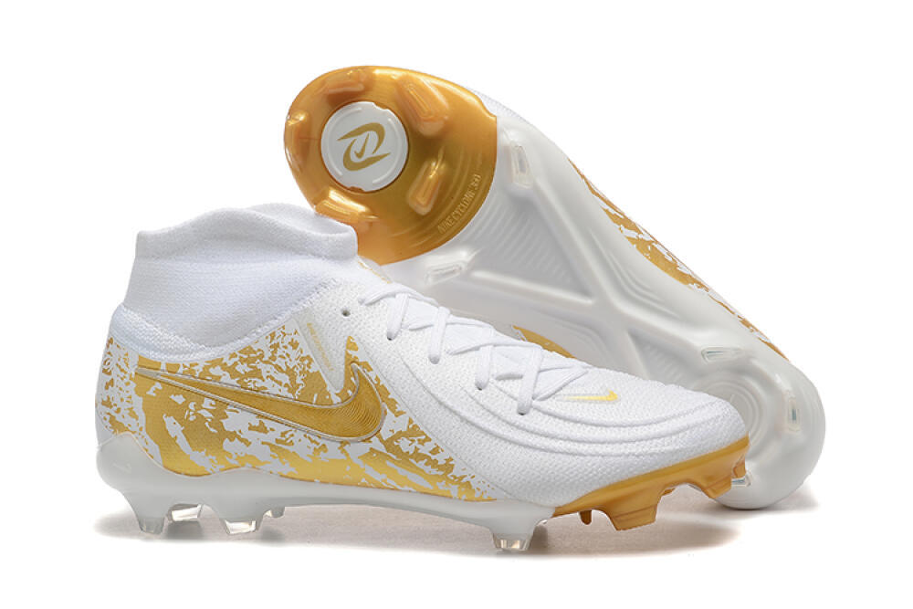 Nike Phantom Luna Elite NU FG High-Tops Soccer Cleats - White/Gold 0