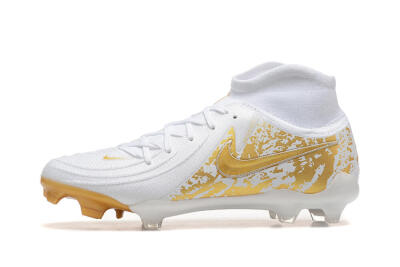 Nike Phantom Luna Elite NU FG High-Tops Soccer Cleats - White/Gold