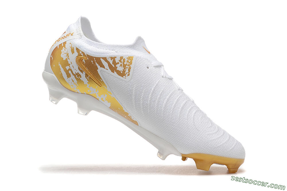 Nike Phantom Luna Elite NU FG Low-Tops Soccer Cleats - White/Gold 6